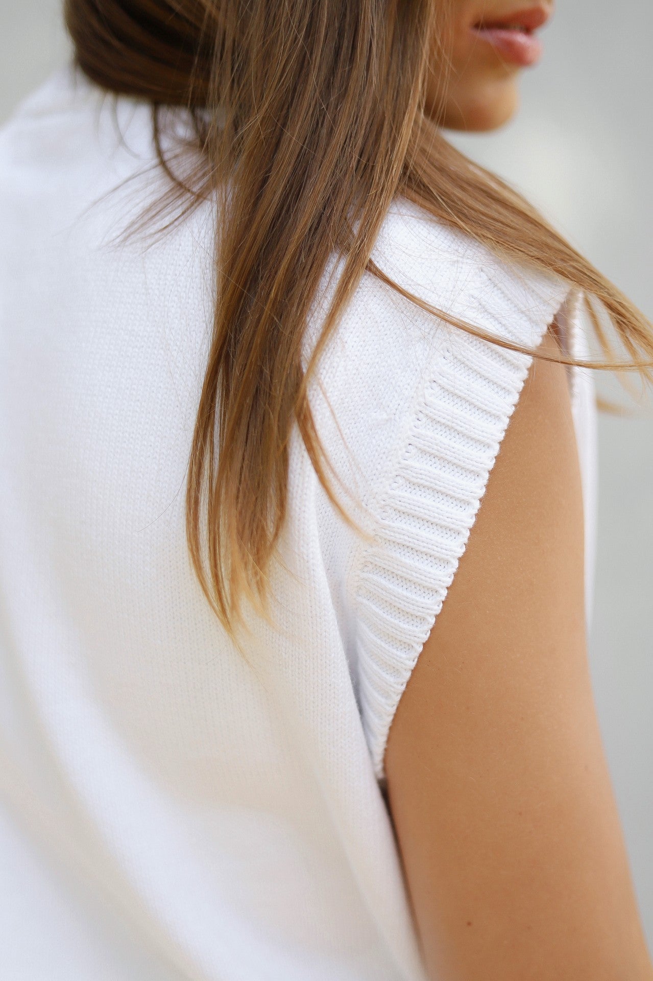 Classic Oversized Cotton Vest - White