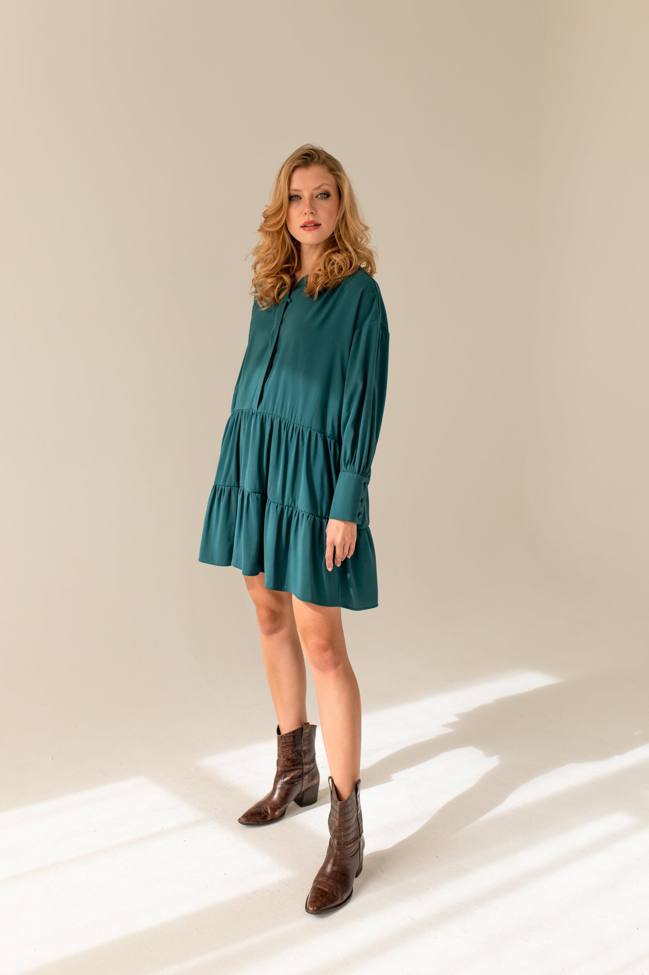 Anais Frills Dress - Green