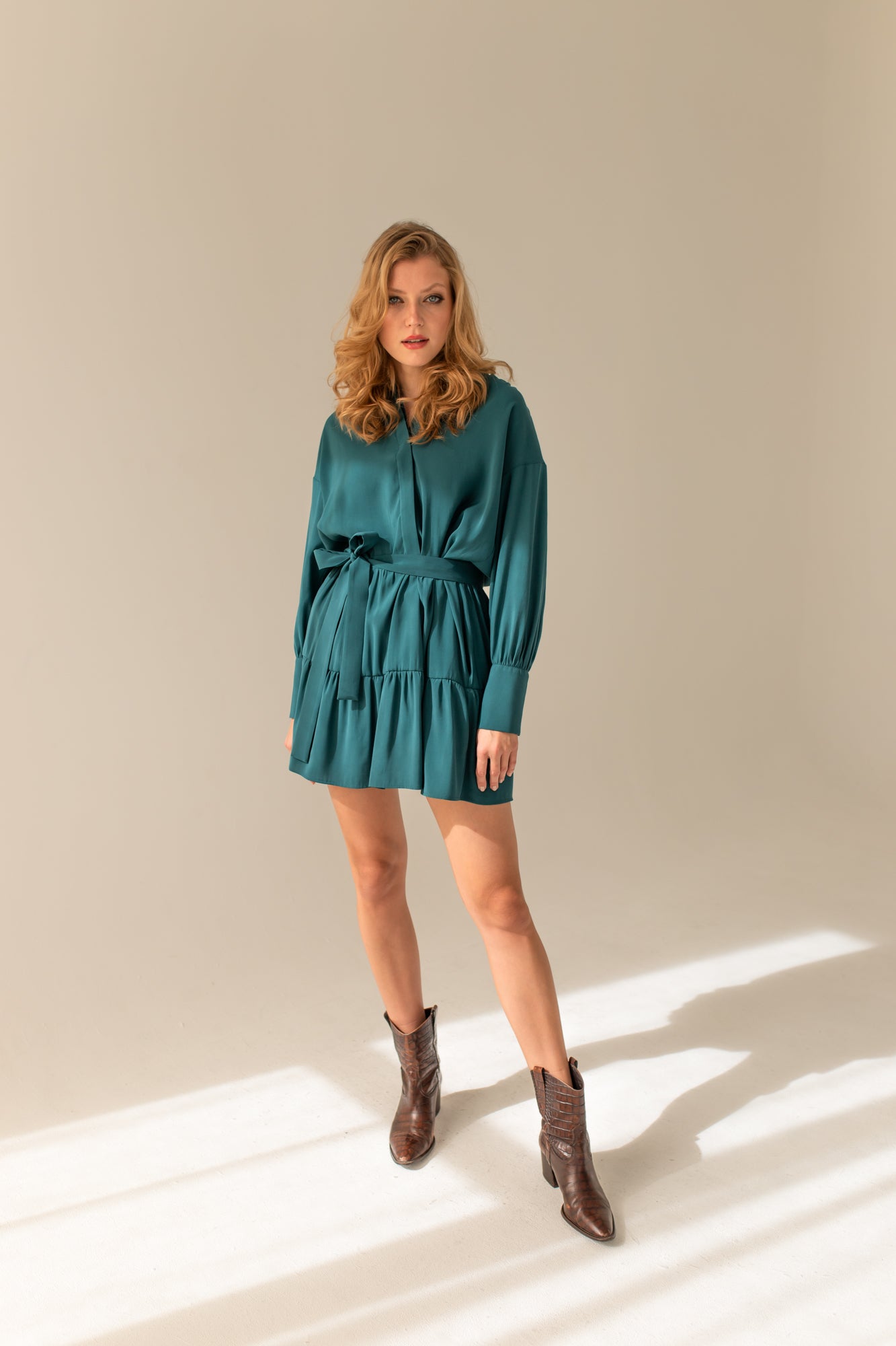 Anais Frills Dress - Green