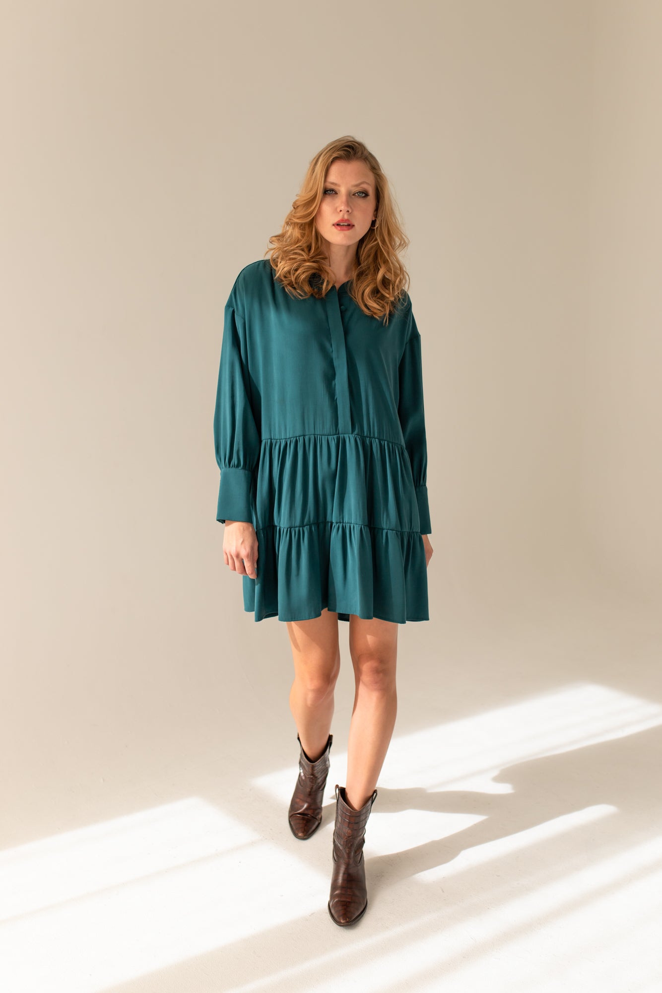 Anais Frills Dress - Green