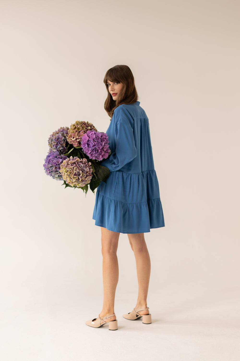 Anais Frills Dress - Blue