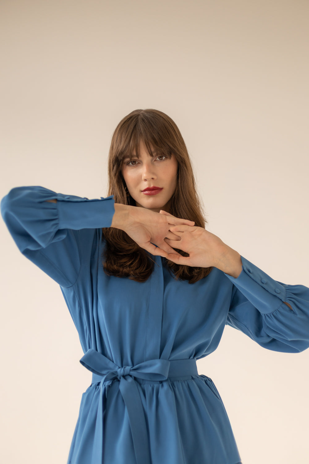 Anais Frills Dress - Blue