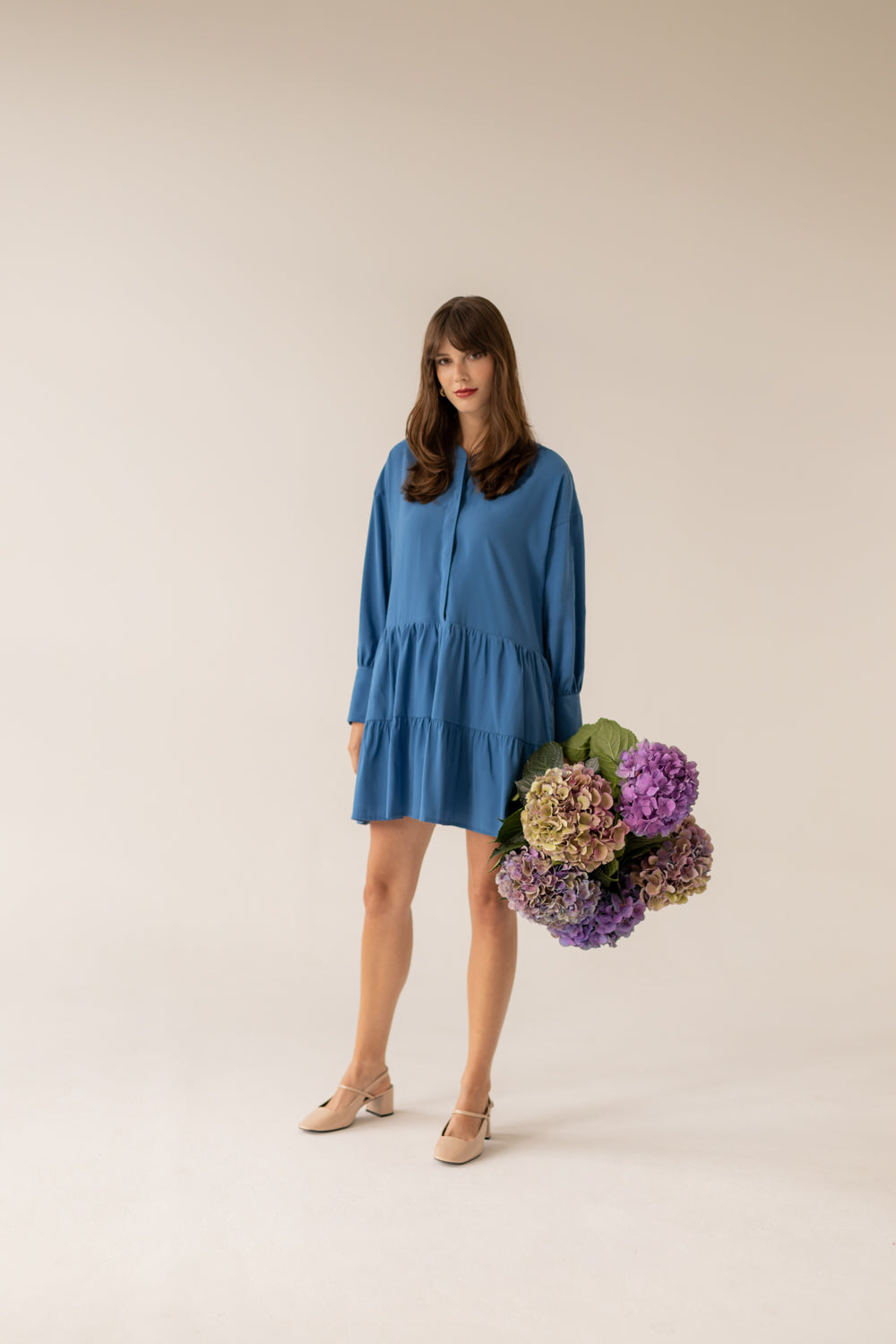 Anais Frills Dress - Blue