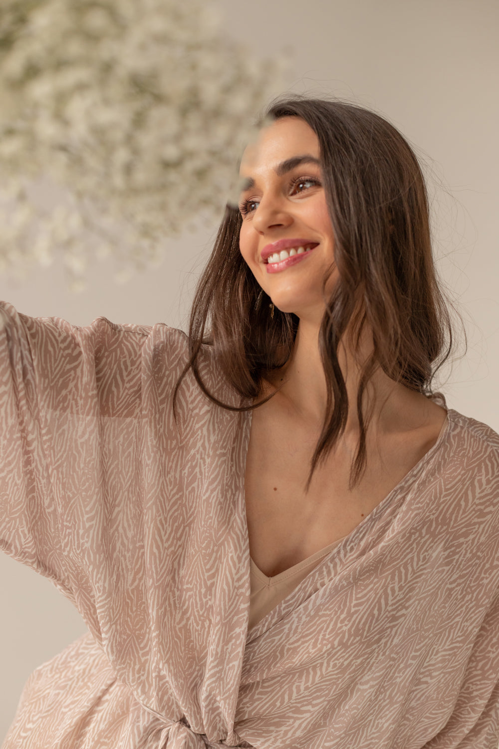Printed Pareo Maxi Dress - Beige