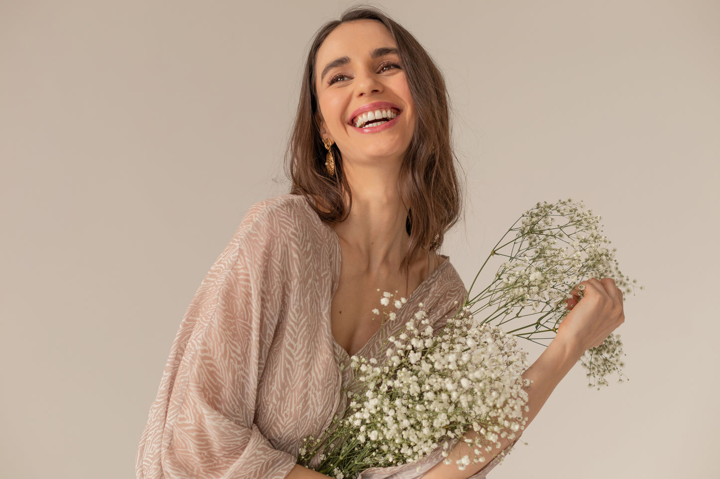 Printed Pareo Maxi Dress - Beige