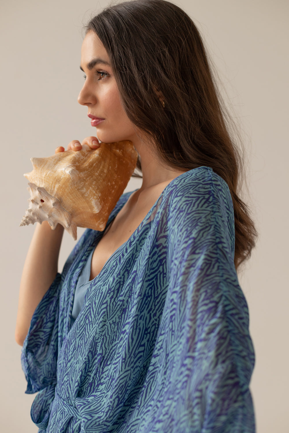 Printed Pareo Maxi Dress - Blue