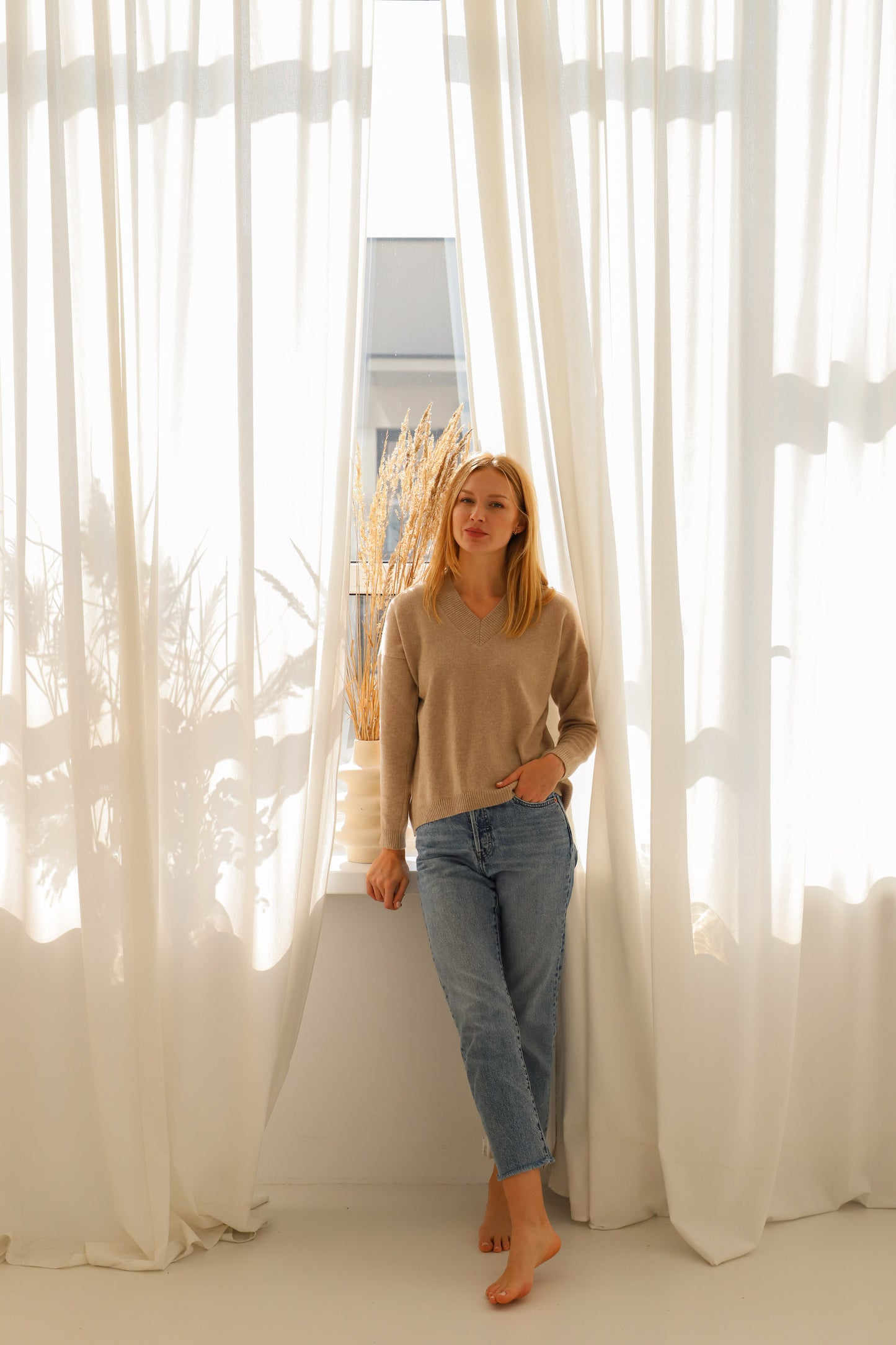 Cashmere Wool Sweater - Beige