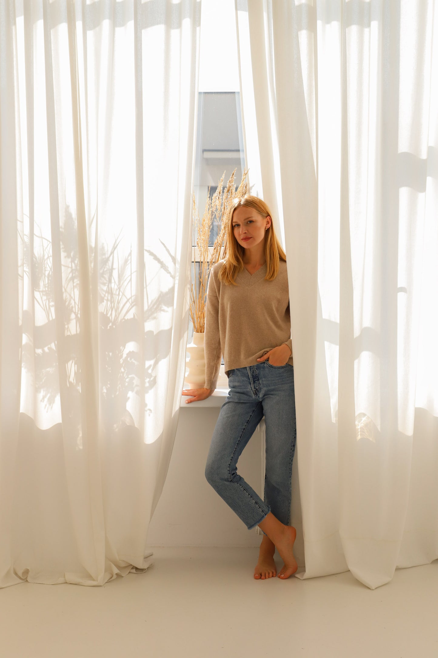 Cashmere Wool Sweater - Beige