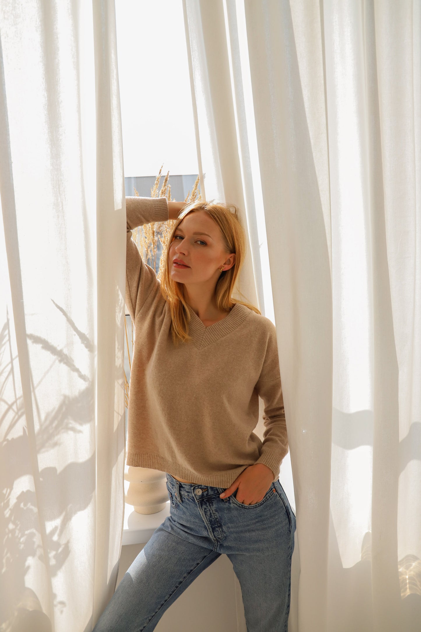 Cashmere Wool Sweater - Beige