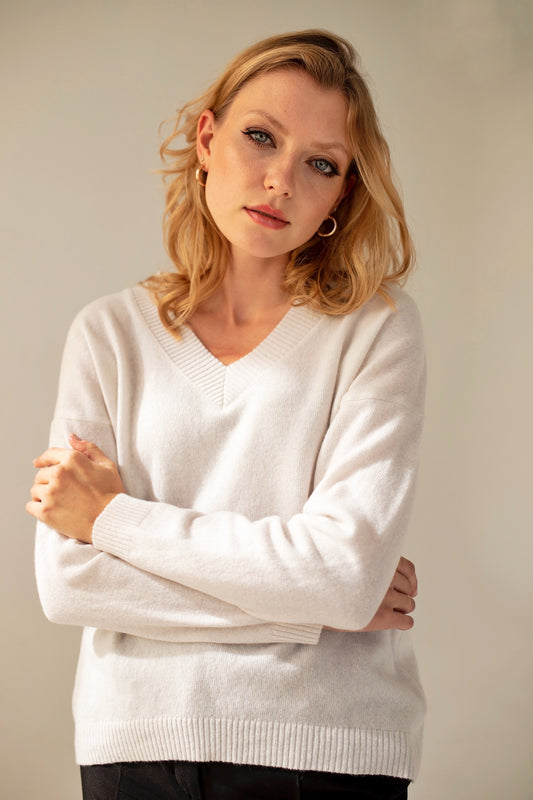 Cashmere Wool Sweater - Ecru