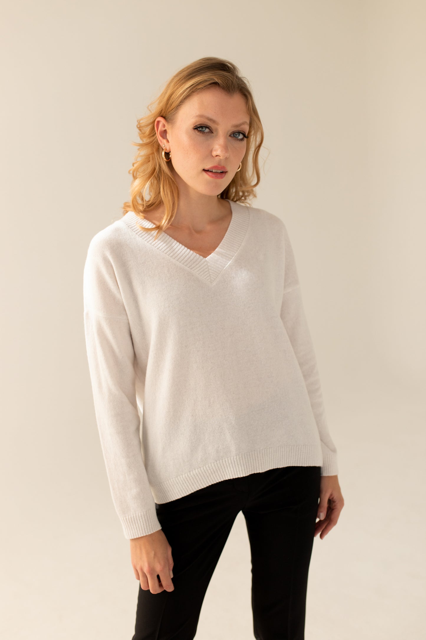 Cashmere Wool Sweater - Ecru