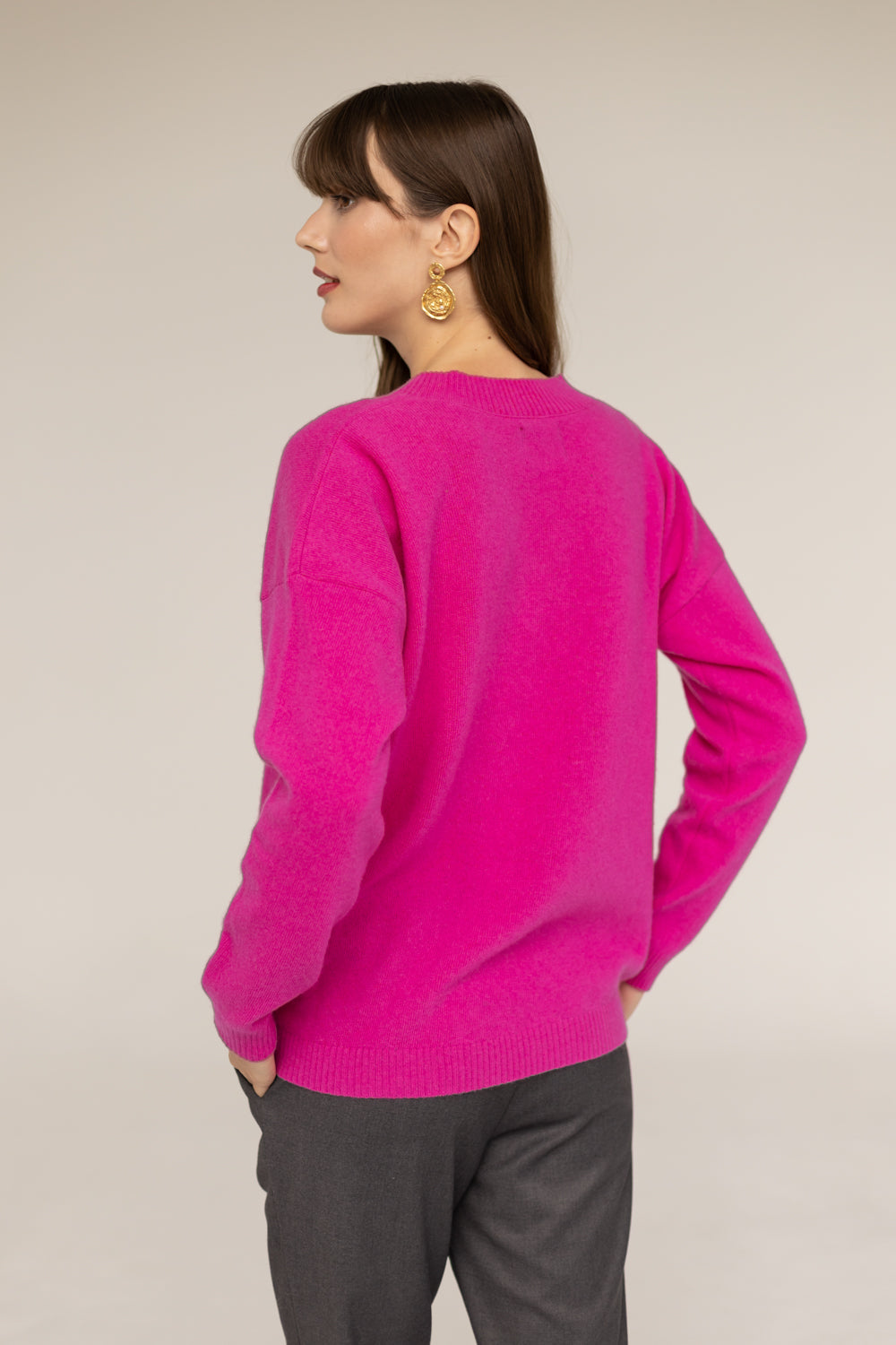Cashmere Wool Sweater - Fuchsia