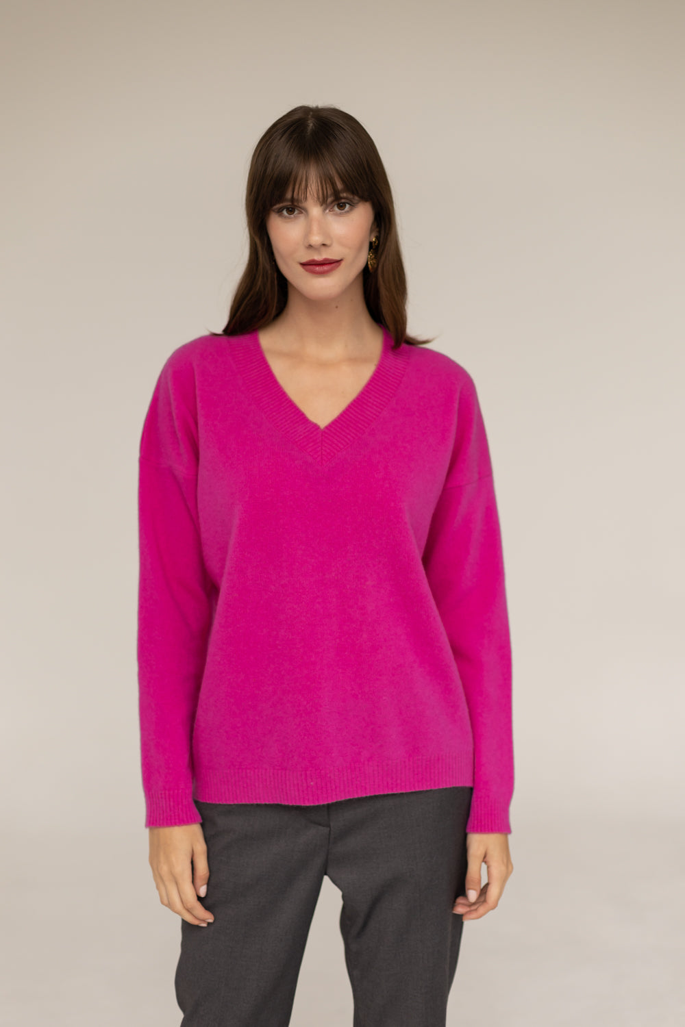 Cashmere Wool Sweater - Fuchsia