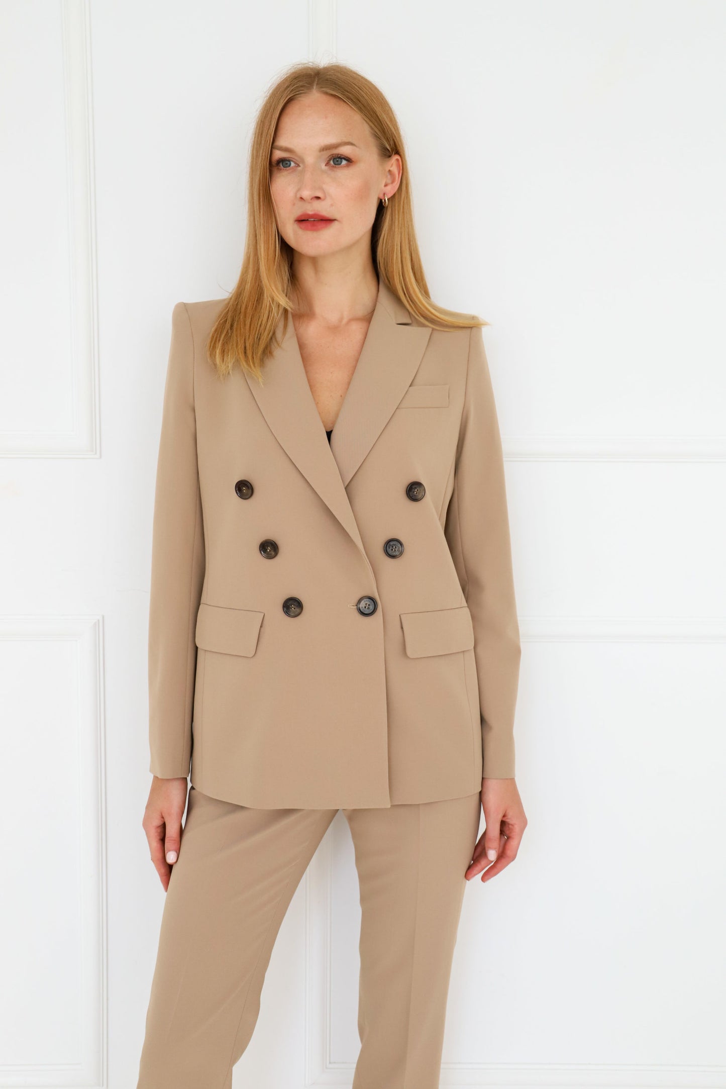 Double-Breasted Blazer - Beige
