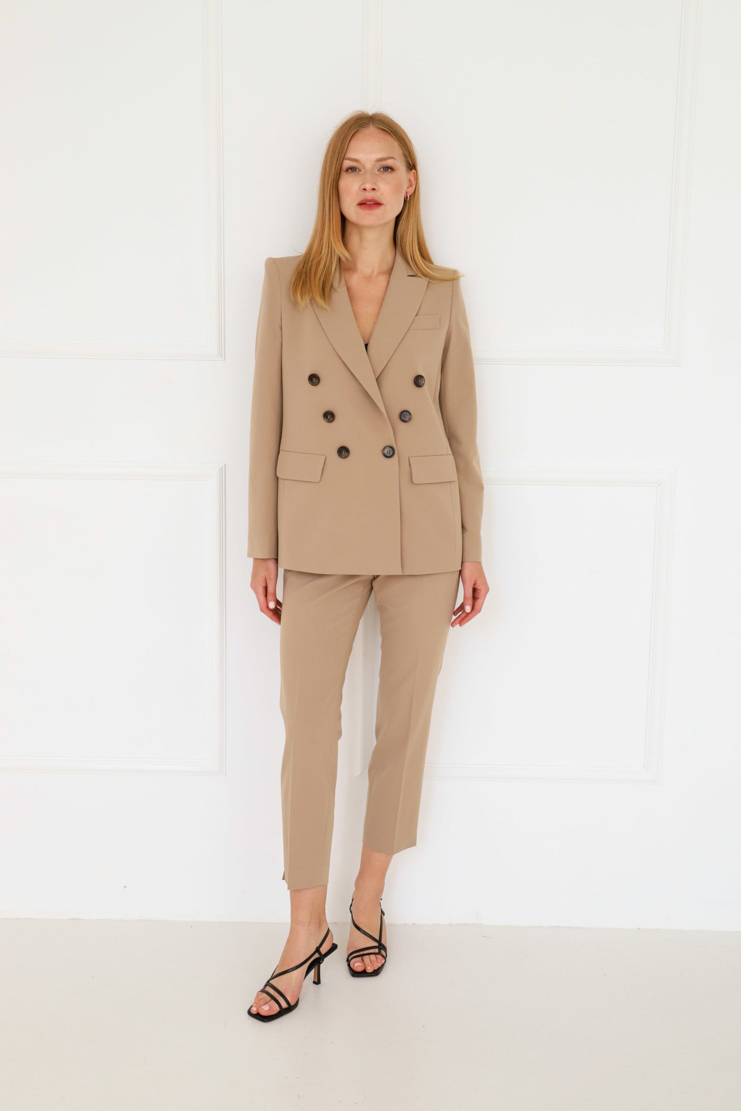 Double-Breasted Blazer - Beige
