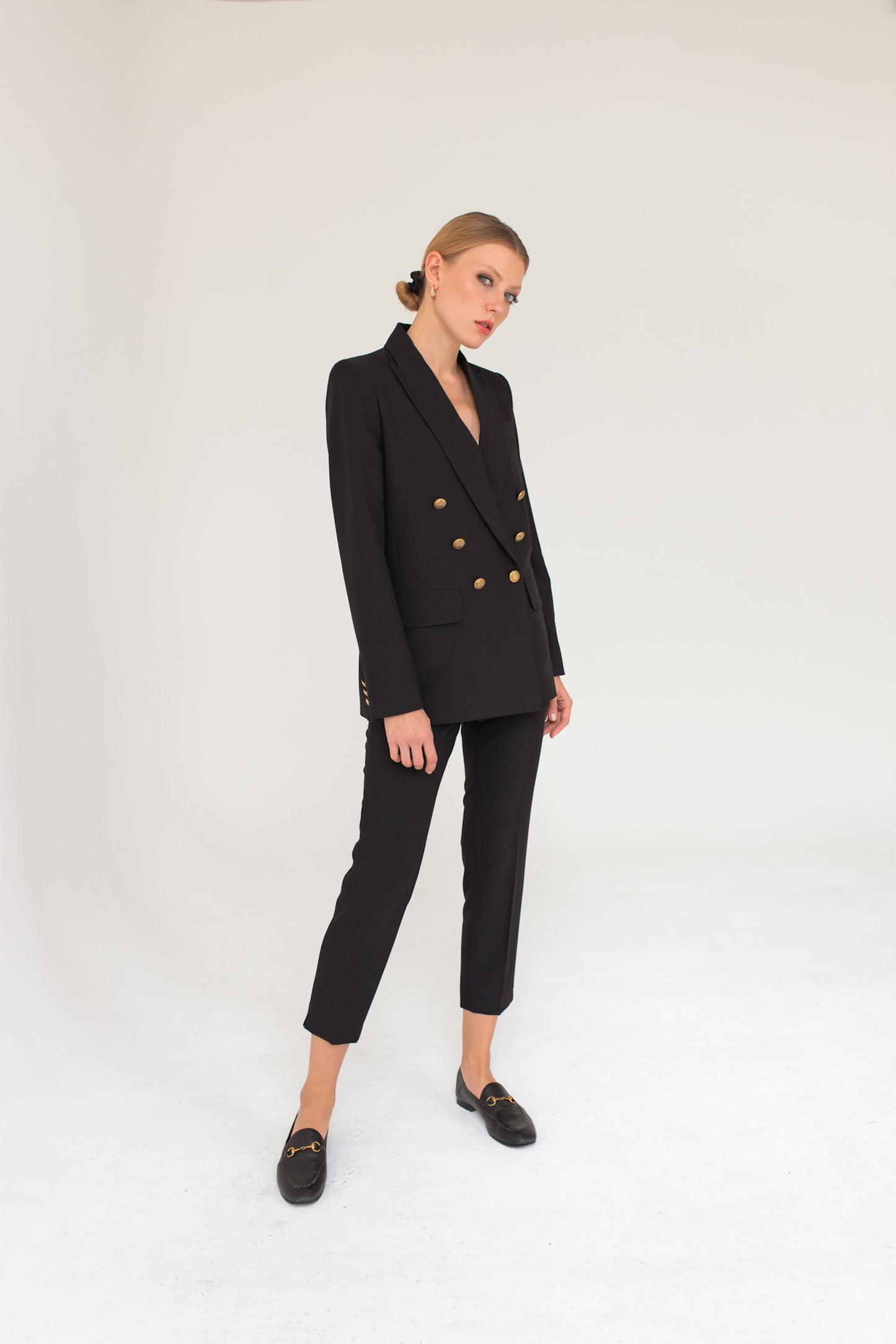 Double-Breasted Blazer - Black