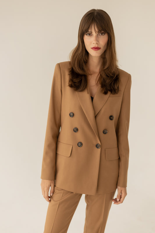 Double-Breasted Blazer - Caramel