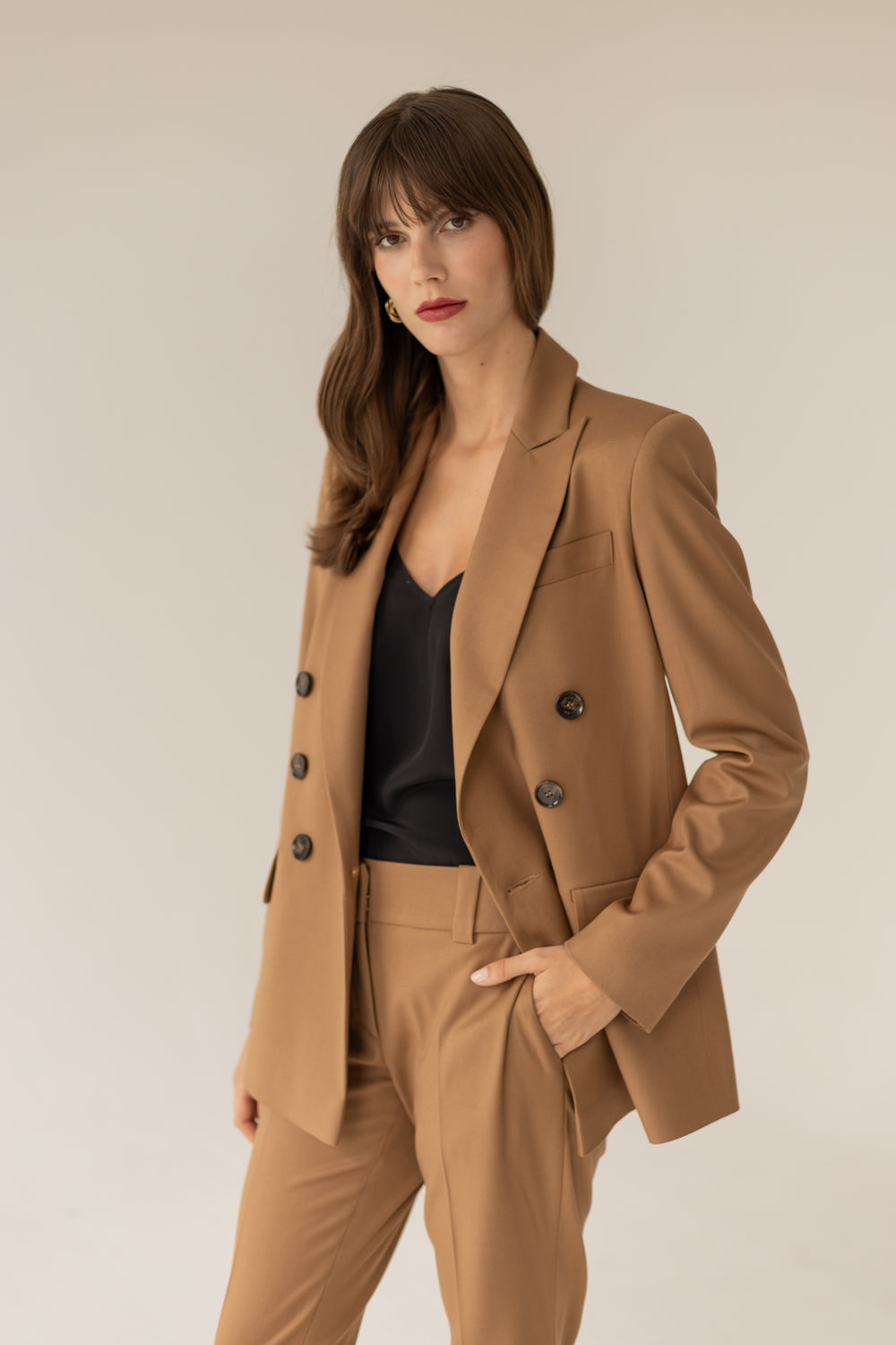 Double-Breasted Blazer - Caramel