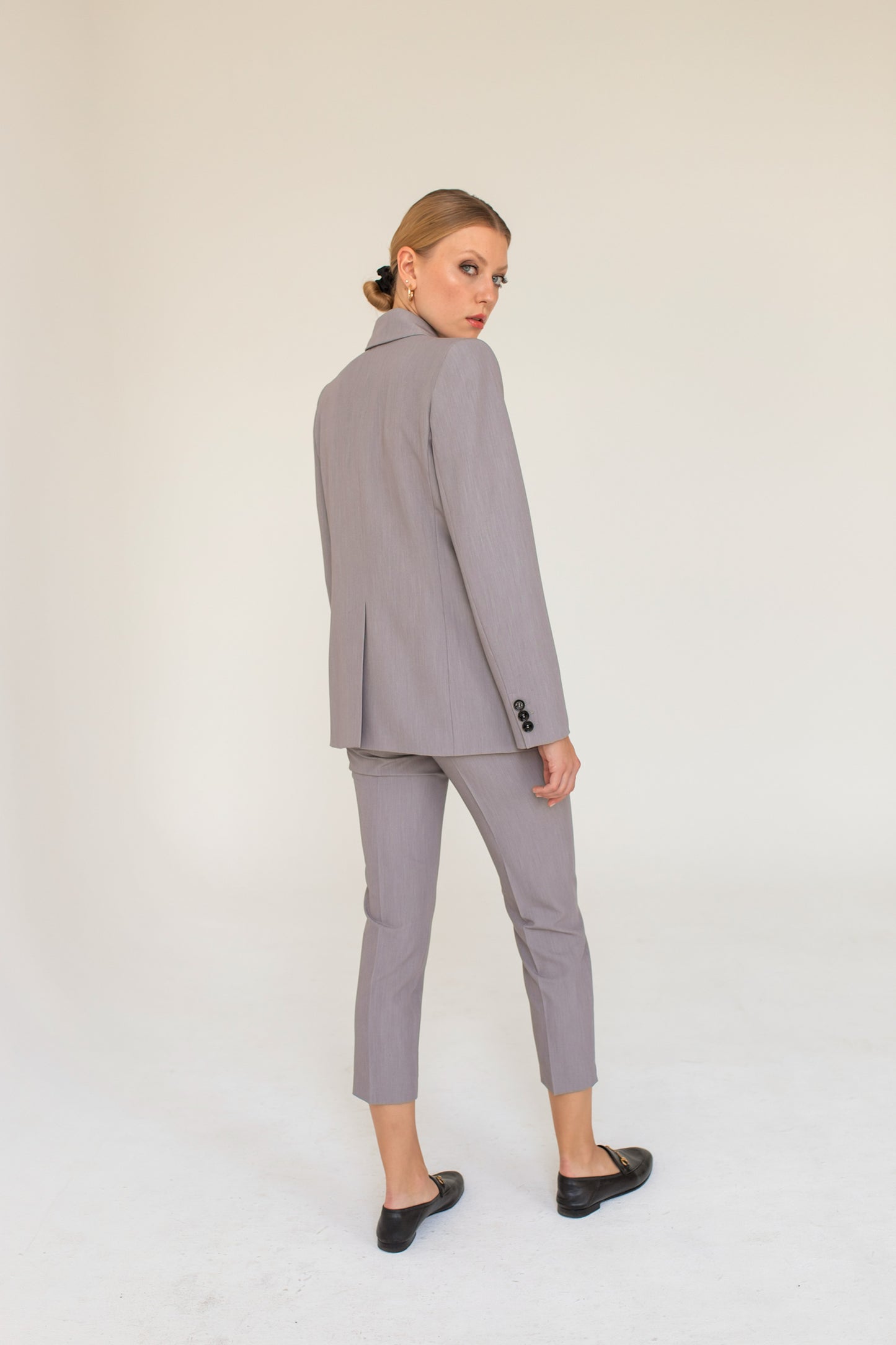Double-Breasted Blazer - Gray