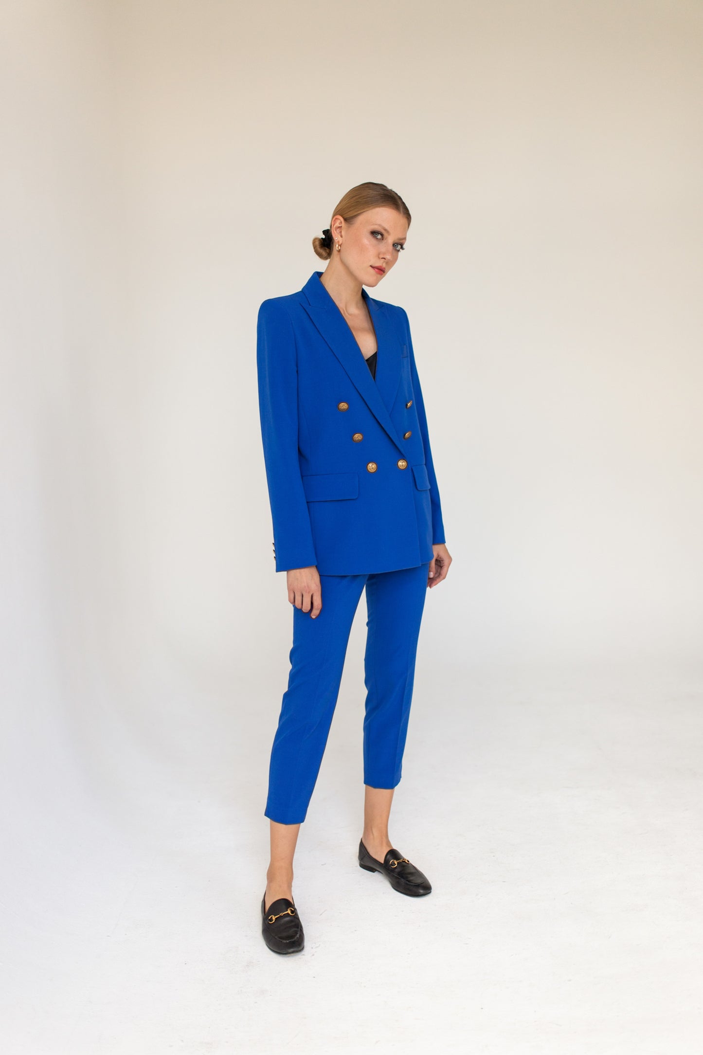 Double-Breasted Blazer - Sapphire