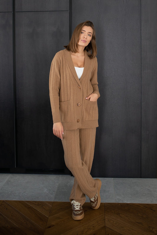 Elegant Wool Suit - Camel