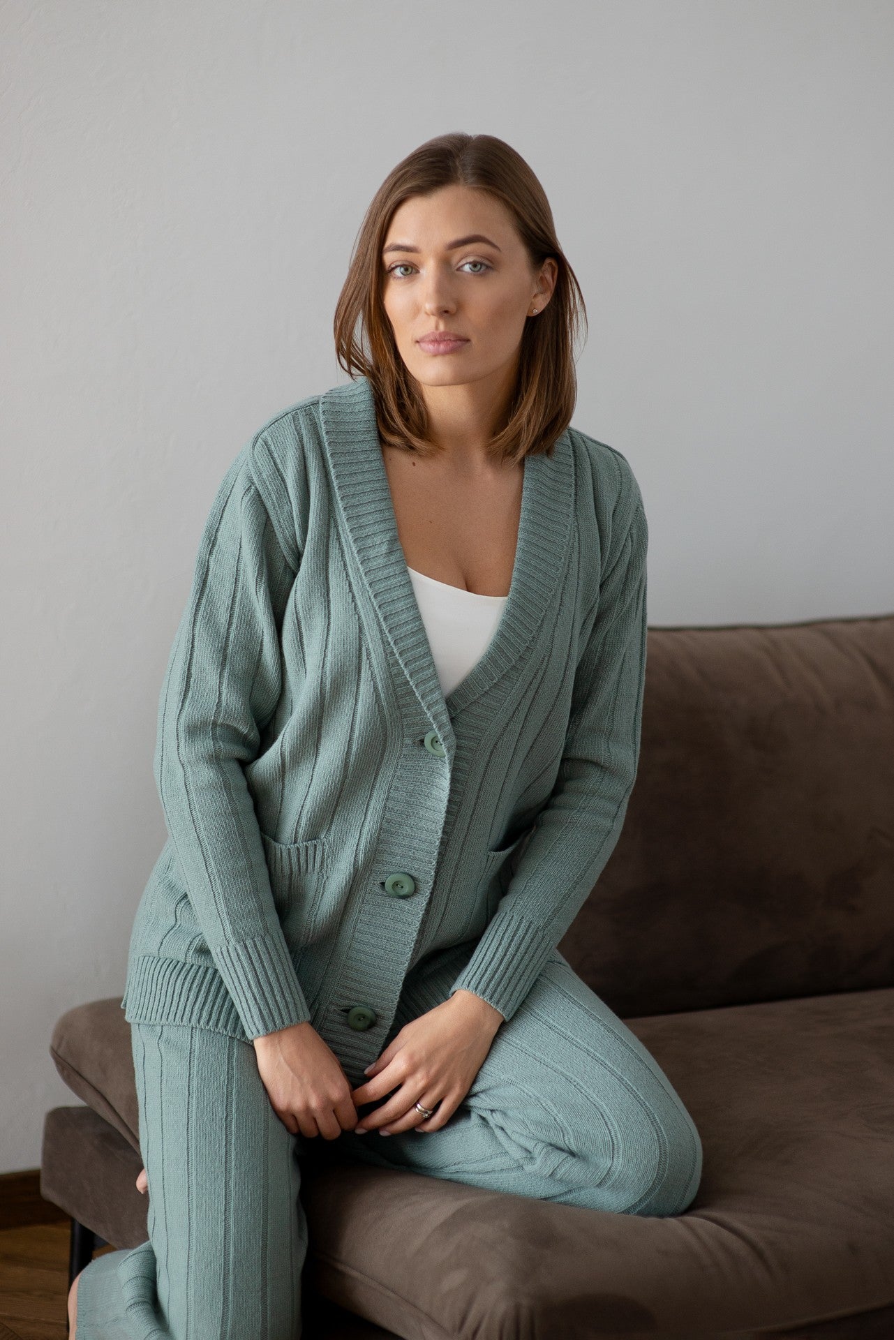 Elegant Wool Suit - Green