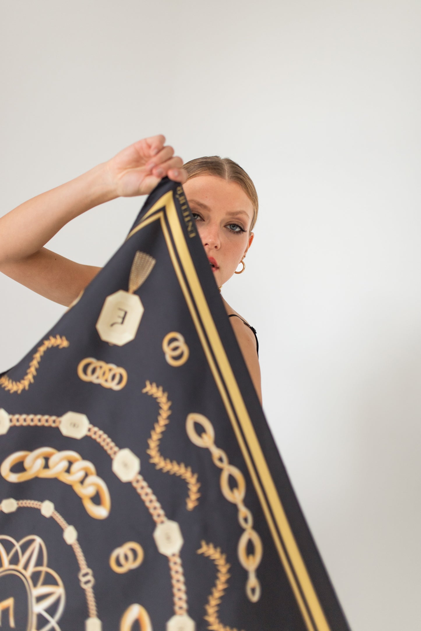 Entelier Silk Scarf - Black