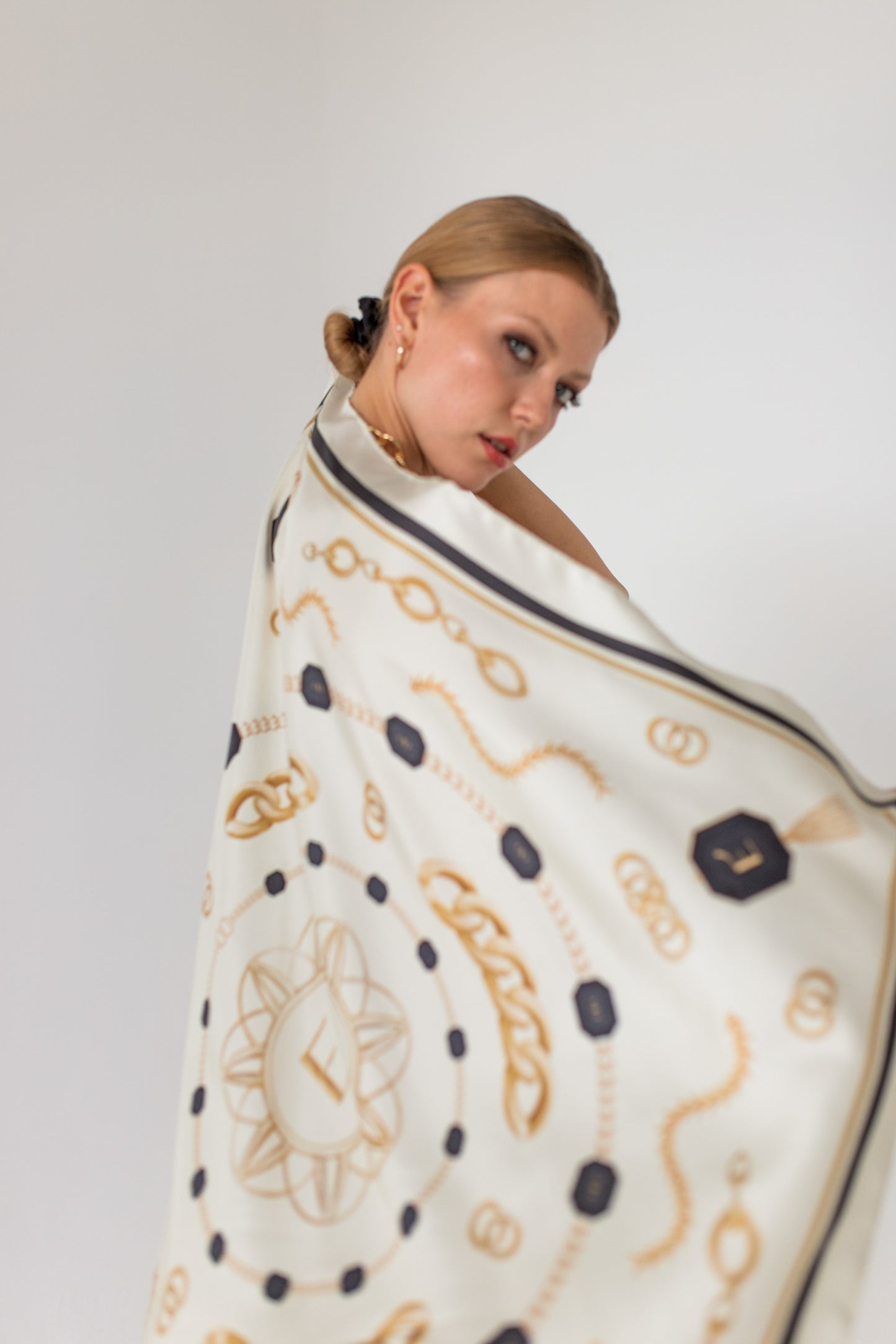 Entelier Silk Scarf - Ecru