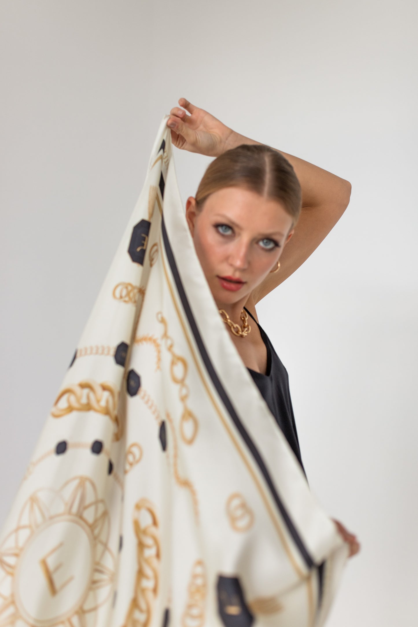 Entelier Silk Scarf - Ecru