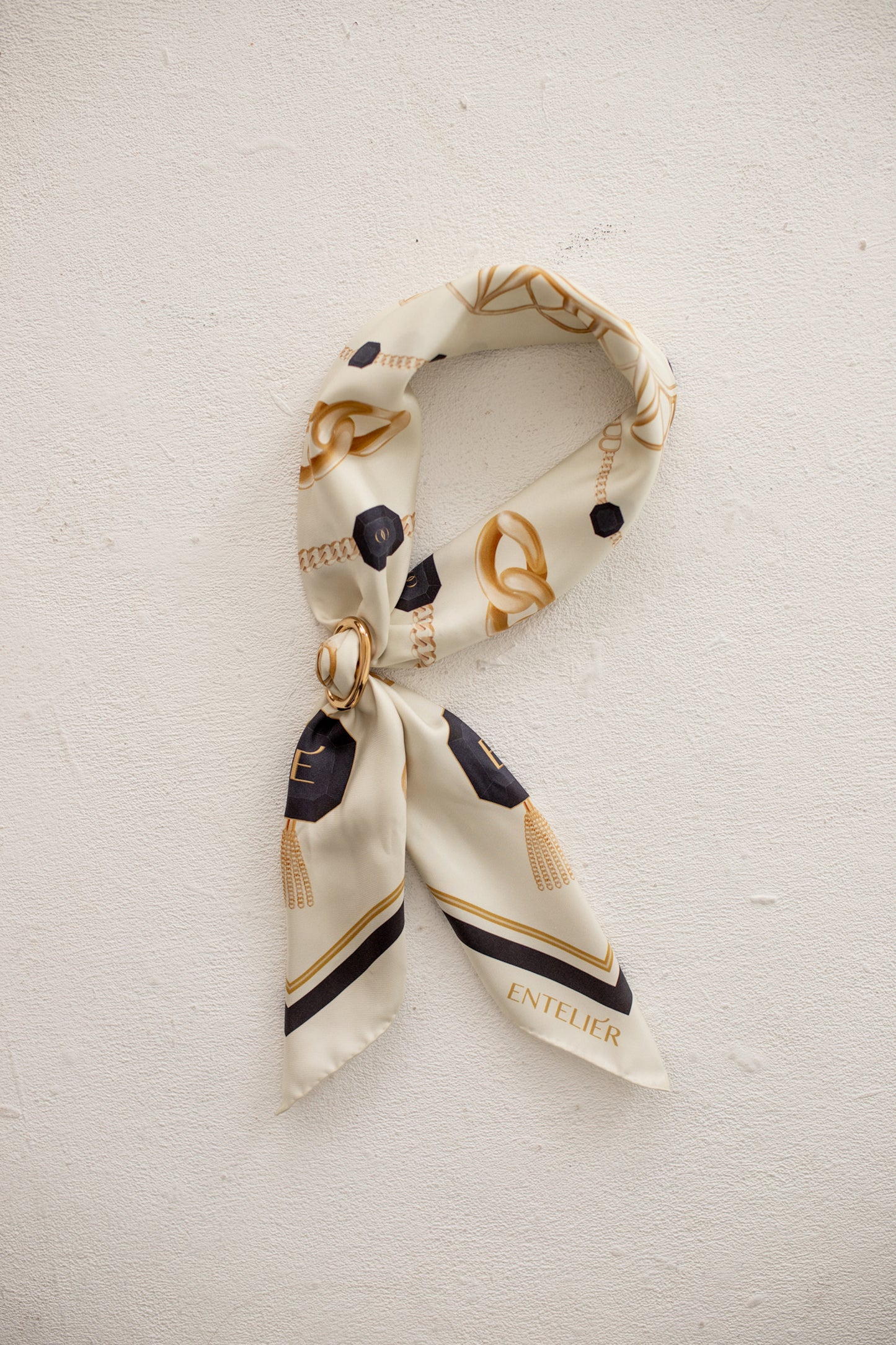 Entelier Silk Scarf - Ecru