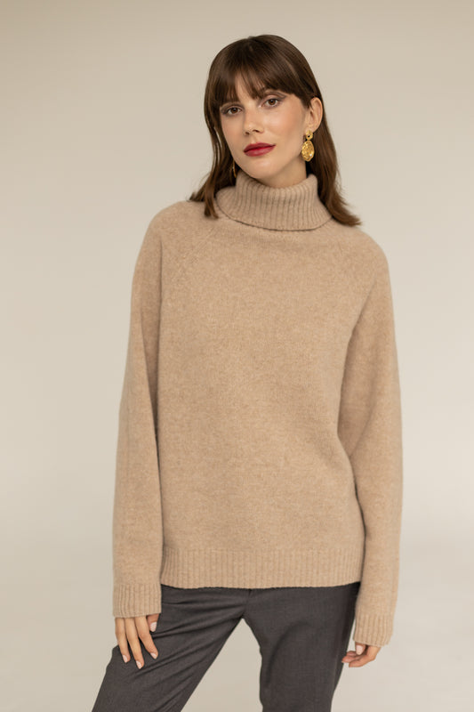 Golf Cashmere Wool Turtleneck - Beige