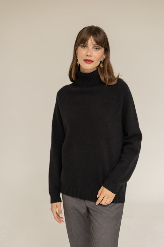 Golf Cashmere Wool Turtleneck - Black