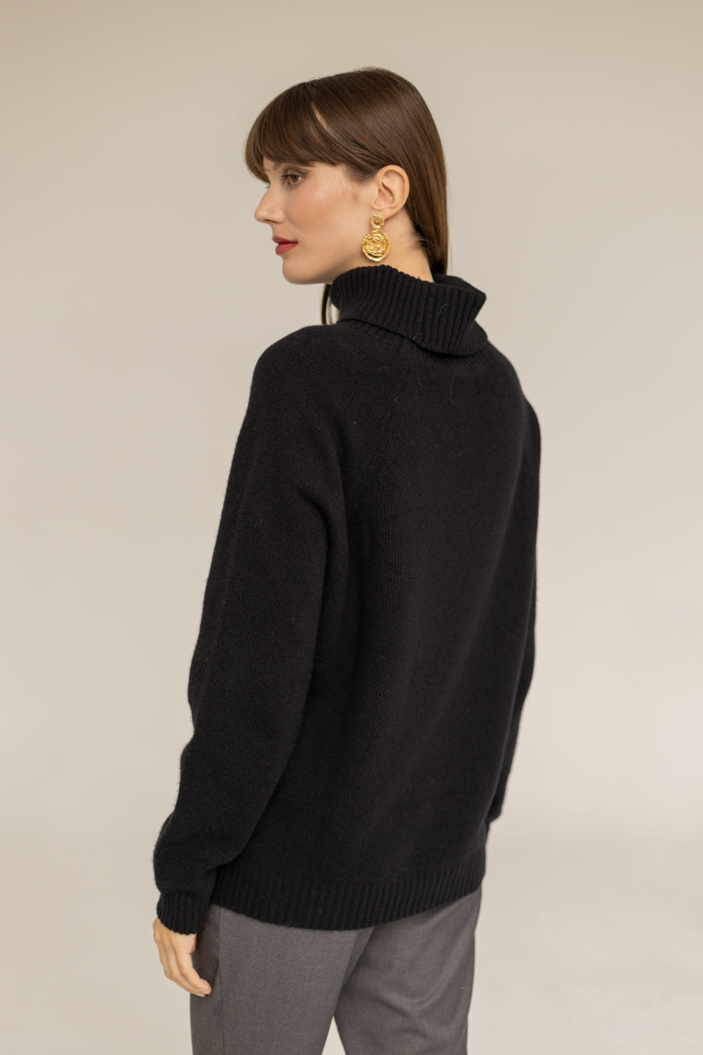 Golf Cashmere Wool Turtleneck - Black