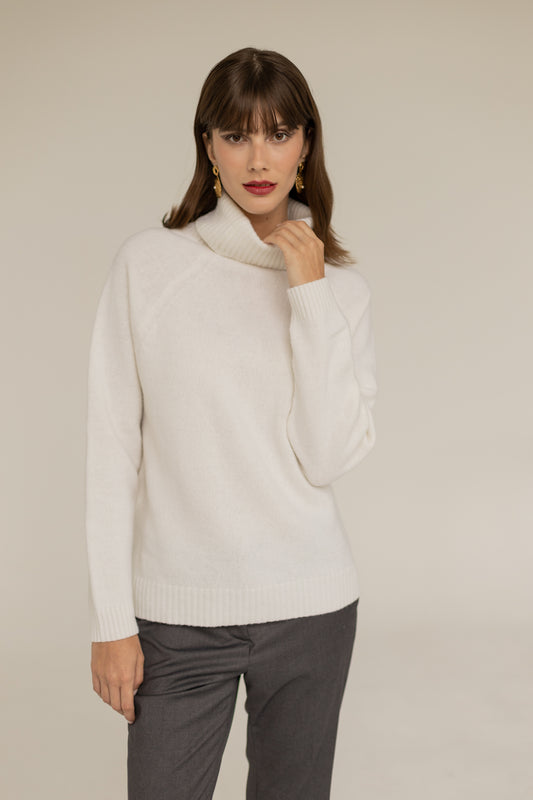 Golf Cashmere Wool Turtleneck - Ecru