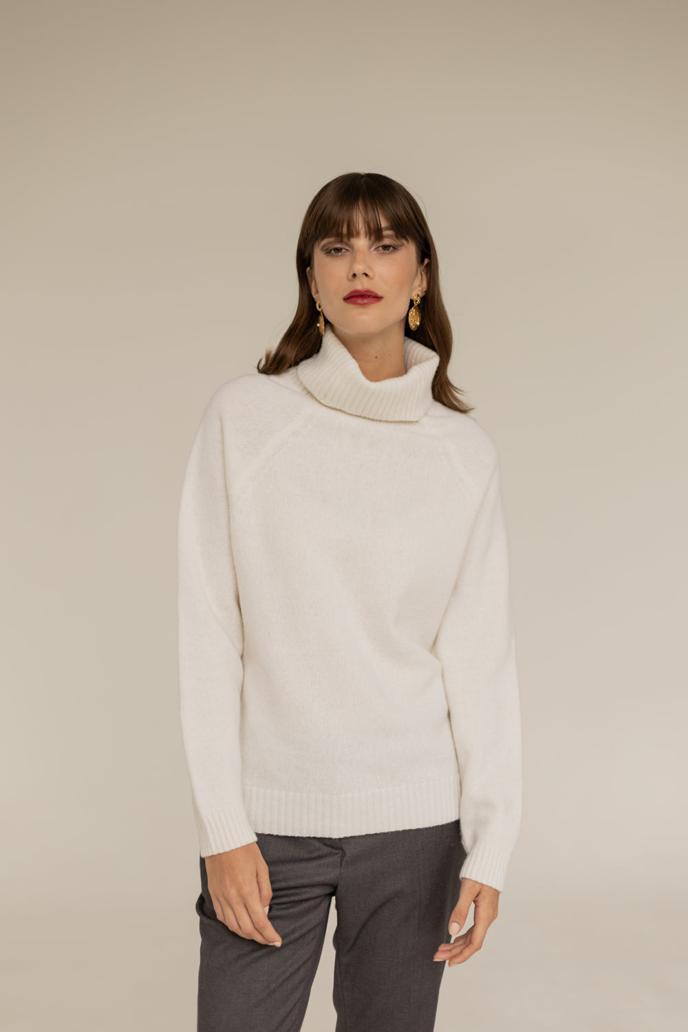 Golf Cashmere Wool Turtleneck - Ecru