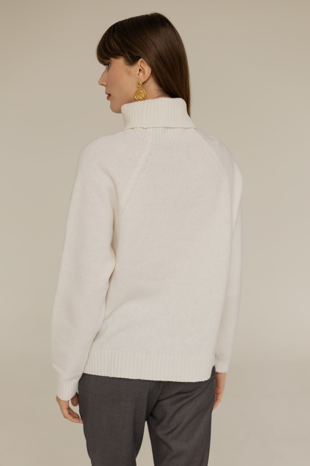Golf Cashmere Wool Turtleneck - Ecru