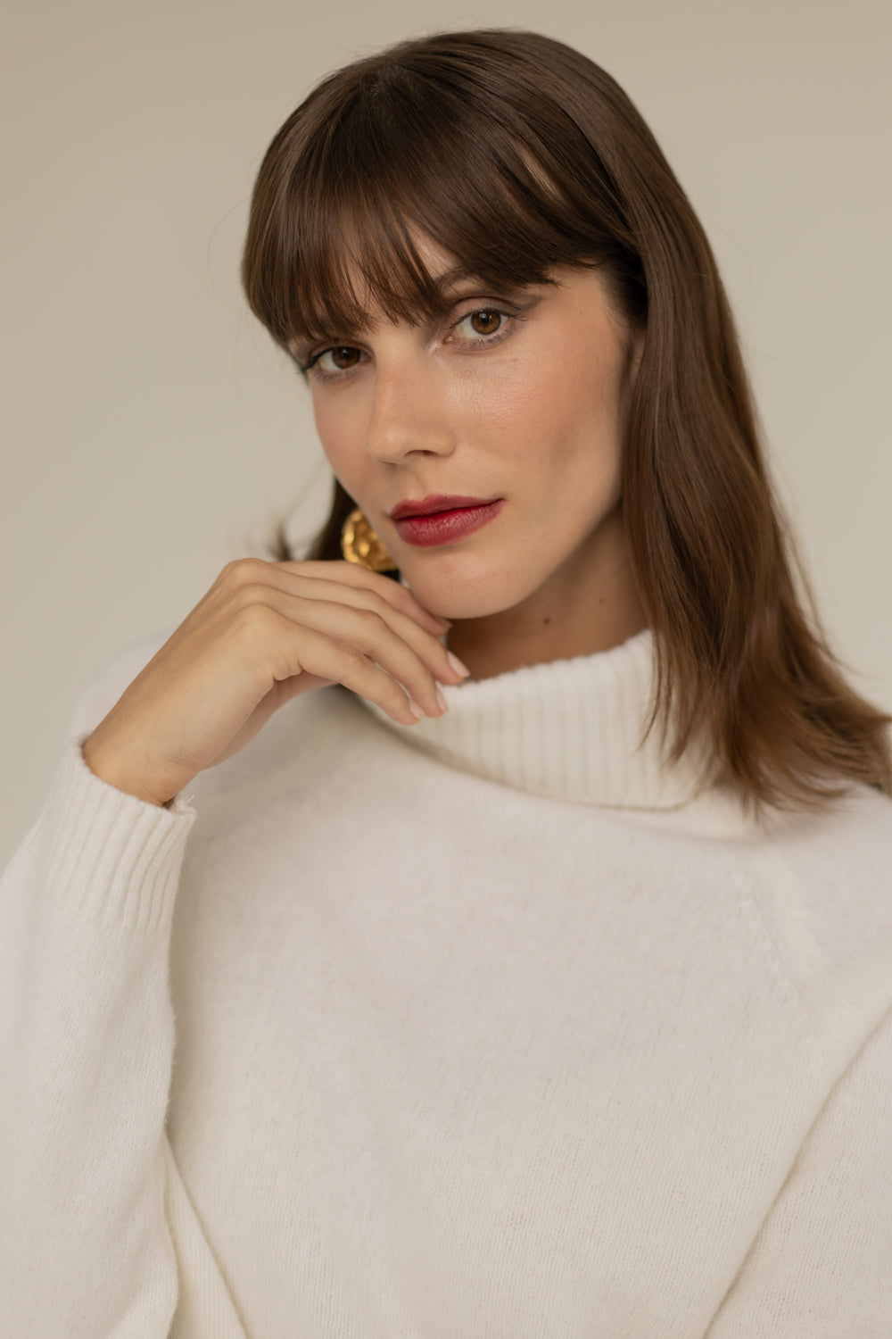 Golf Cashmere Wool Turtleneck - Ecru