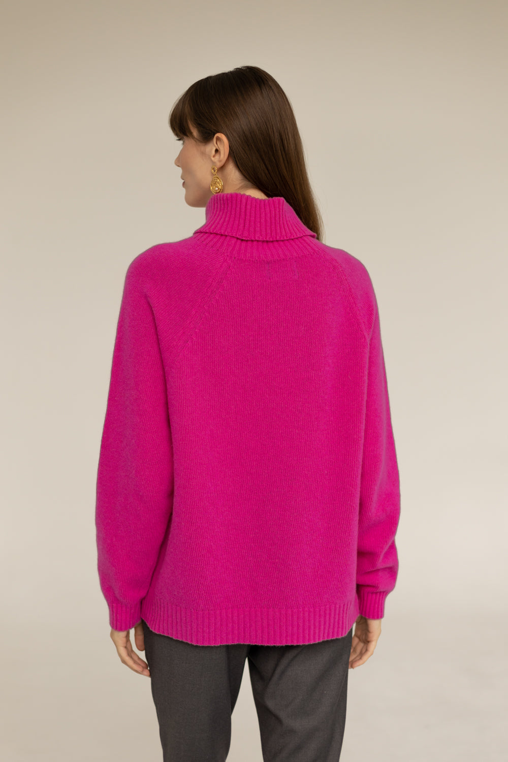 Golf Cashmere Wool Turtleneck - Fuchsia
