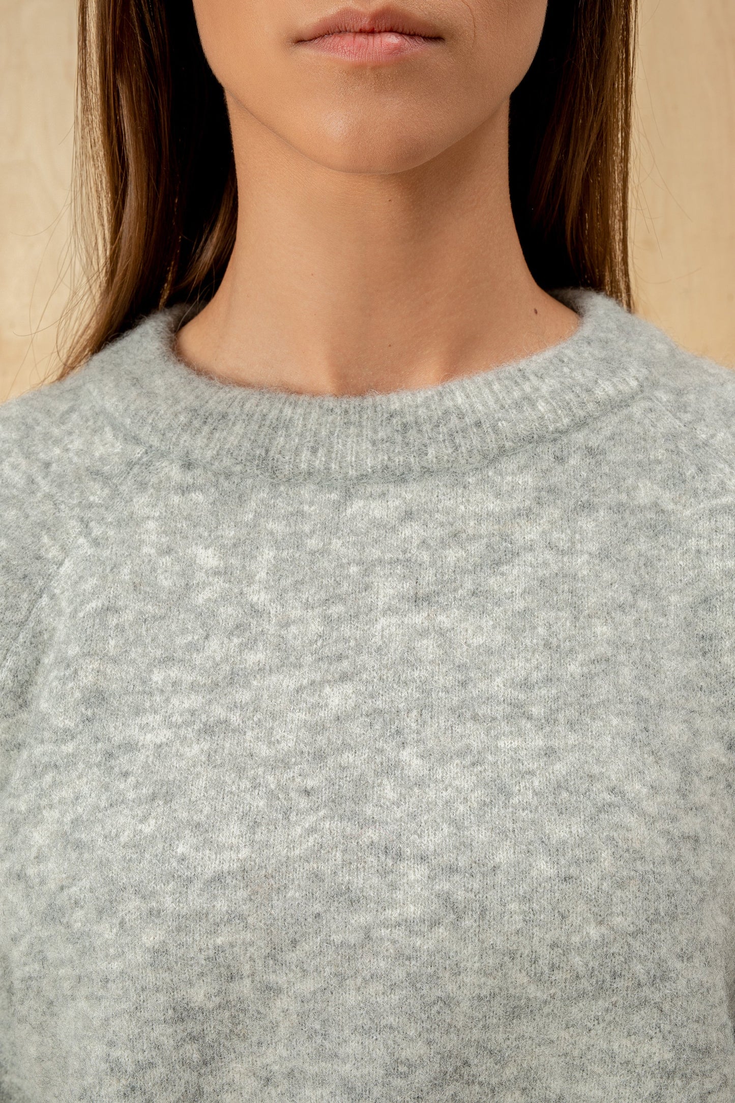 Velvet Wool Sweater Oversized - Grey