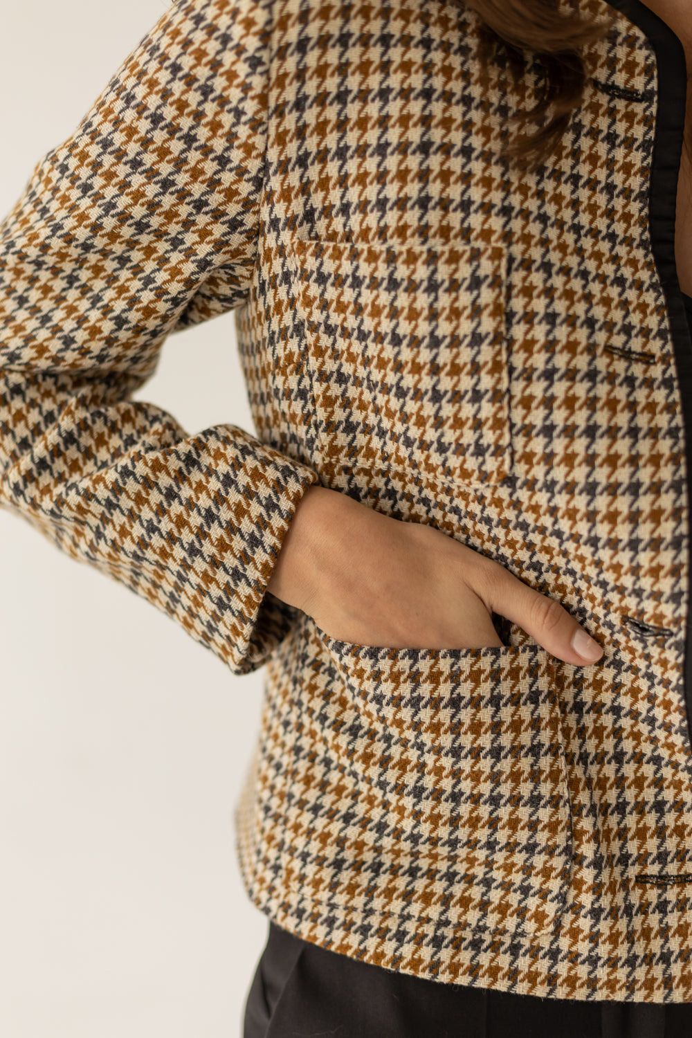 Jane Wool Jacket - Houndstooth Print