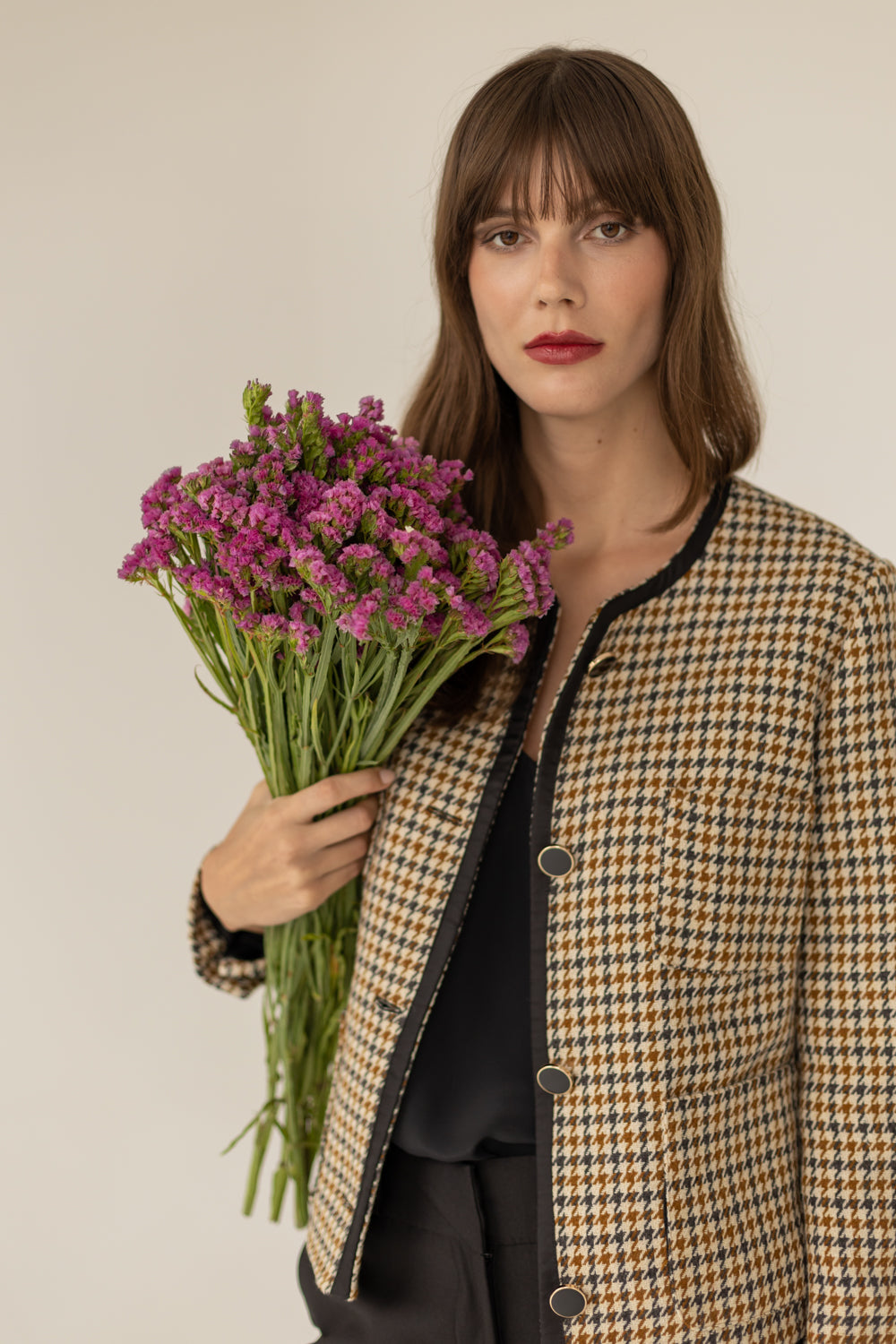 Jane Wool Jacket - Houndstooth Print