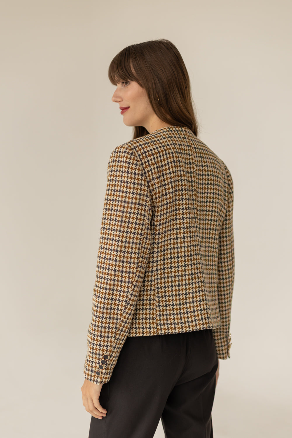 Jane Wool Jacket - Houndstooth Print