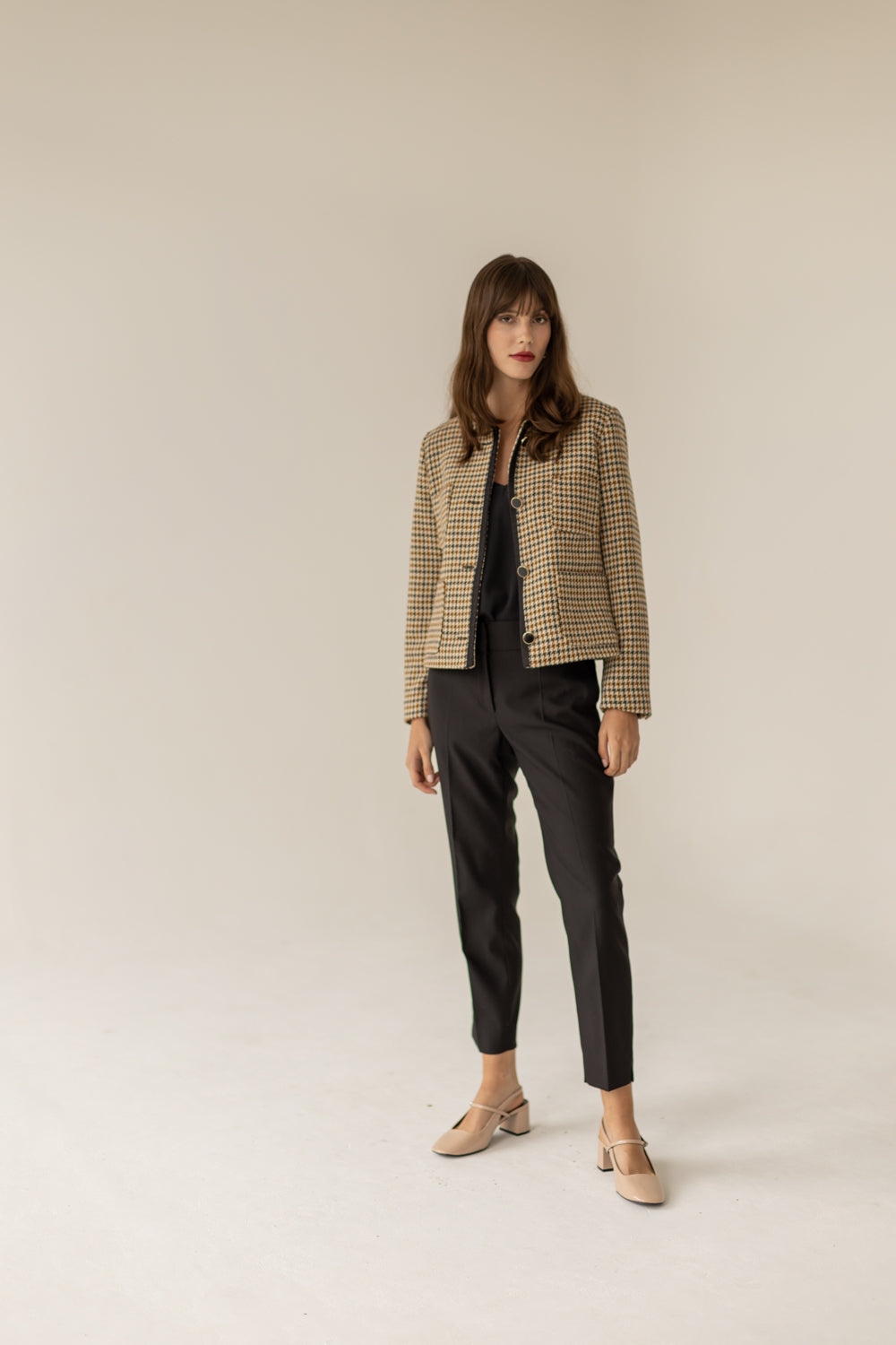 Jane Wool Jacket - Houndstooth Print