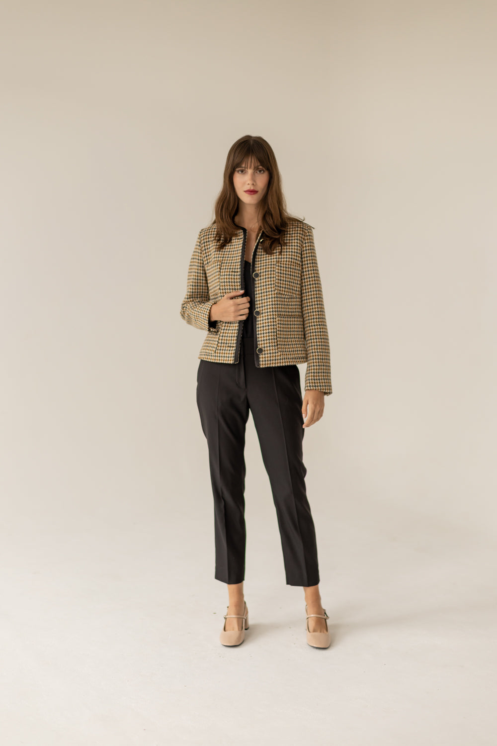 Jane Wool Jacket - Houndstooth Print