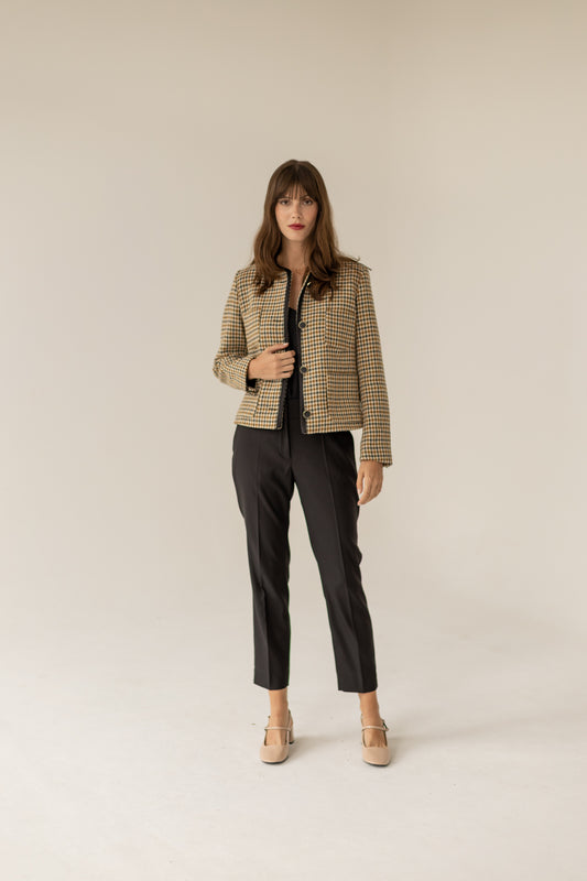 Jane Wool Jacket - Houndstooth Print