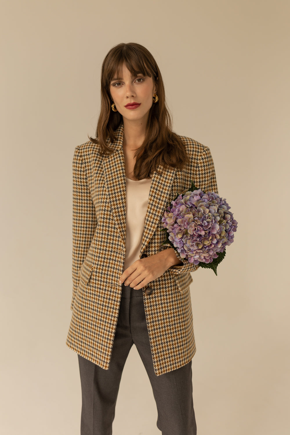 Maddison Blazer - Houndstooth Print