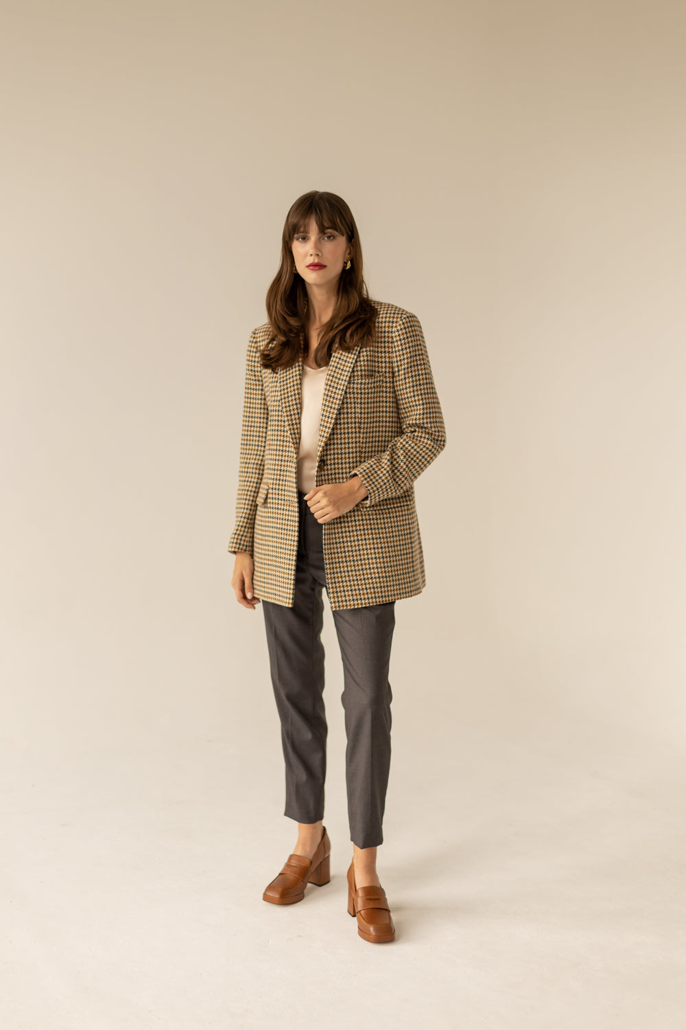 Maddison Blazer - Houndstooth Print