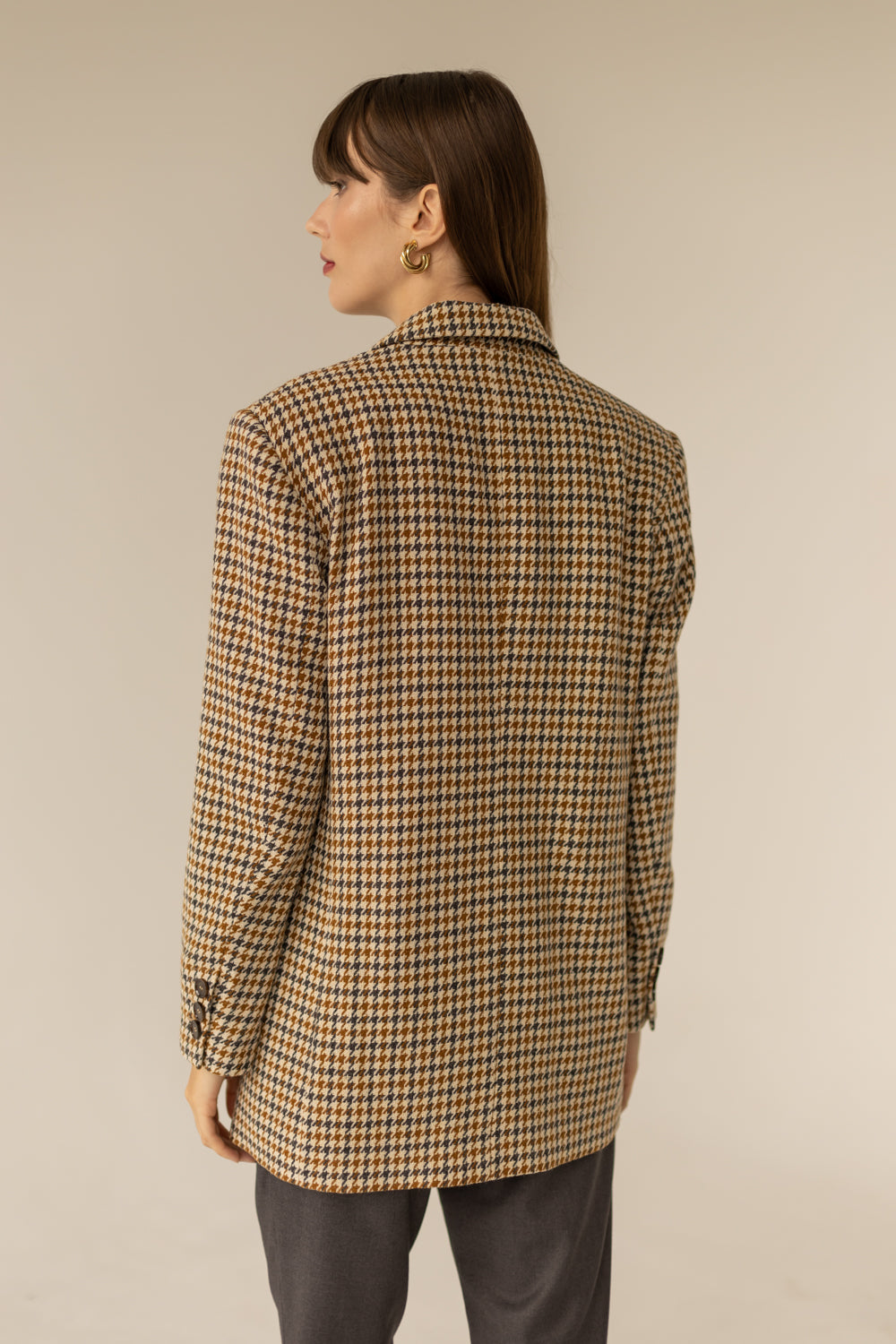 Maddison Blazer - Houndstooth Print