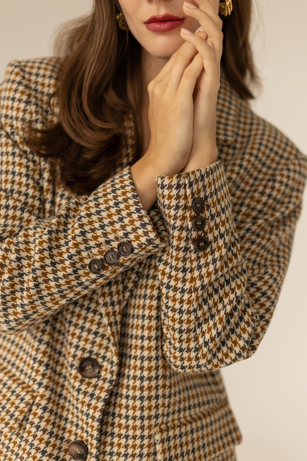 Maddison Blazer - Houndstooth Print