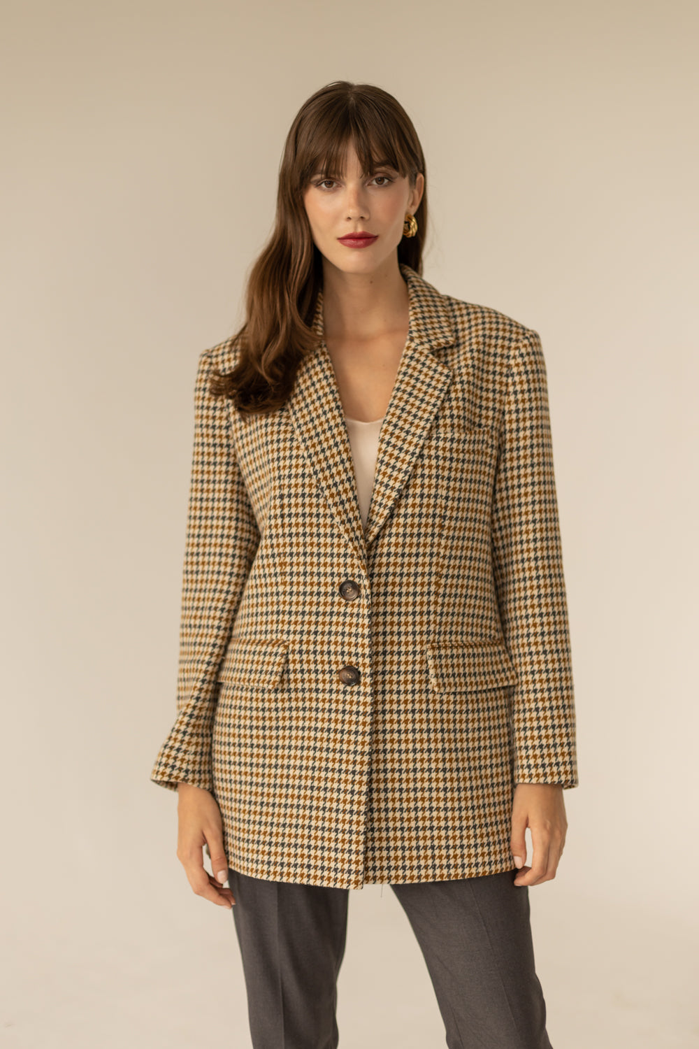 Maddison Blazer - Houndstooth Print